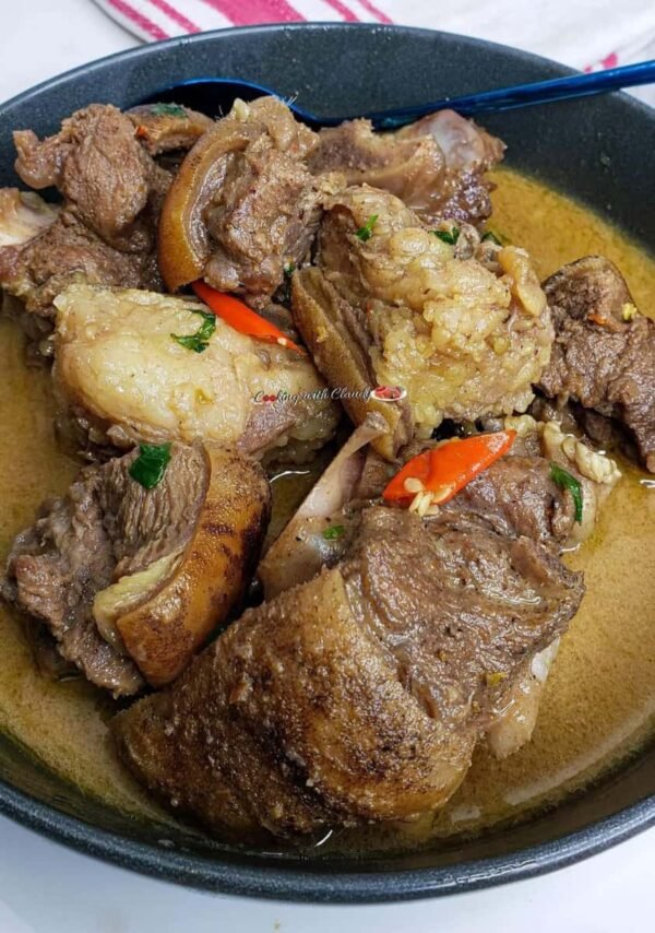 Goat meat pepper soup with Skin