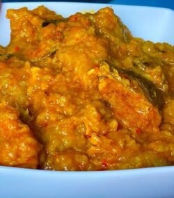 With fried fish or goat meat or turkey